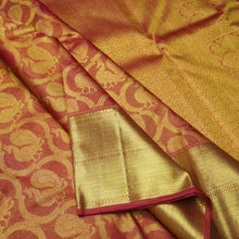 Load image into Gallery viewer, Red Half-Tissue Bridal Kanchipuram Silk Saree in Pure Gold Zari - Vivaaha Silks & Sarees