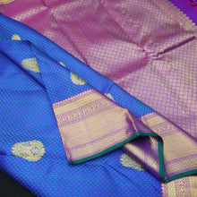Load image into Gallery viewer, Majestic Blue Self Embossed Traditional Kanchipuram Silk Saree - Vivaaha Silks & Sarees