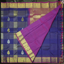Load image into Gallery viewer, Persian Blue Kanjivaram Silk Saree in Classy Gold and Silver Butta - Vivaaha Silks & Sarees