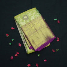 Load image into Gallery viewer, Exquisite Green and Purple Kanchipuram Tissue Silk Sari - Vivaaha Silks & Sarees