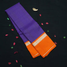 Load image into Gallery viewer, Indigo Blue Silk Saree - Vaira Oosi Kattam - Korvai Border - Vivaaha Silks & Sarees