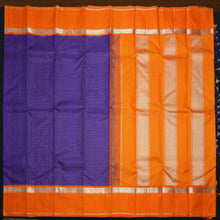 Load image into Gallery viewer, Indigo Blue Silk Saree - Vaira Oosi Kattam - Korvai Border - Vivaaha Silks & Sarees