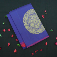 Load image into Gallery viewer, Admiral Blue Borderless Pure Kanchi Silk Saree with Fancy Butta - Vivaaha Silks & Sarees