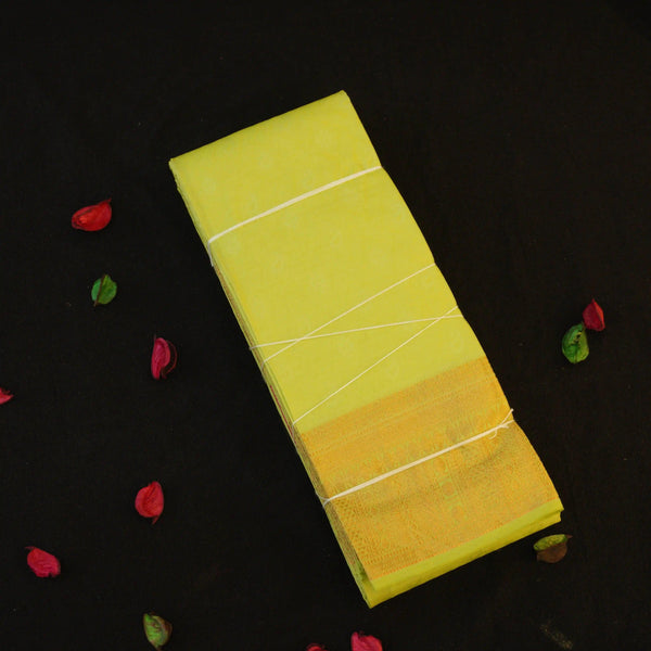 Elegant Charm: Sheen Green Semi-Kanjivaram Silk Sari - Vivaaha Silks & Sarees