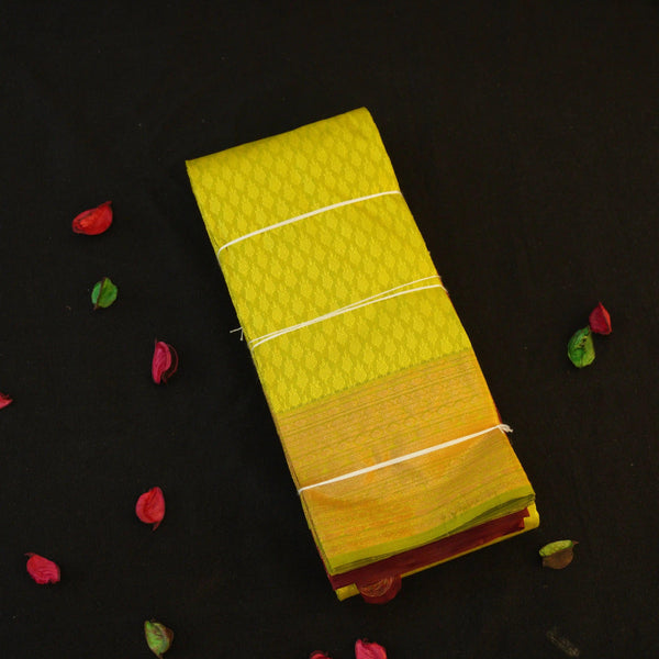 Elevate Your Style with Pear Green Semi Kanjivaram Silk Sari - Vivaaha Silks & Sarees