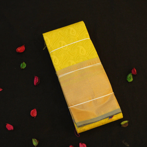 Timeless Yellow Semi Kanjivaram Silk Sari - Vivaaha Silks & Sarees