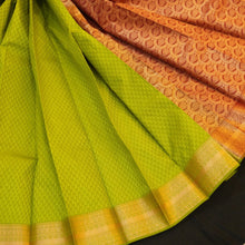 Load image into Gallery viewer, Elevate Your Style with Pear Green Semi Kanjivaram Silk Sari - Vivaaha Silks & Sarees