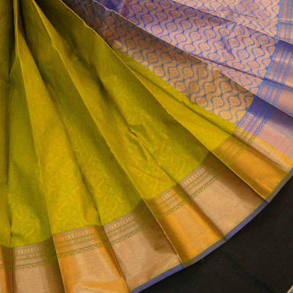 Elevate Your Style with Olive Green Semi Kanjivaram Silk Sari - Vivaaha Silks & Sarees