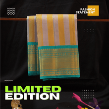 Load image into Gallery viewer, Pastel Vertical Lines with Anandha Korvai Kanchipuram Silk Saree - Vivaaha Silks & Sarees