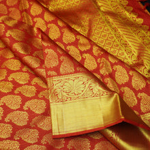 Load image into Gallery viewer, Red Bridal Kancheepuram Silk Saree with Gold Zari Mango Design - Vivaaha Silks & Sarees