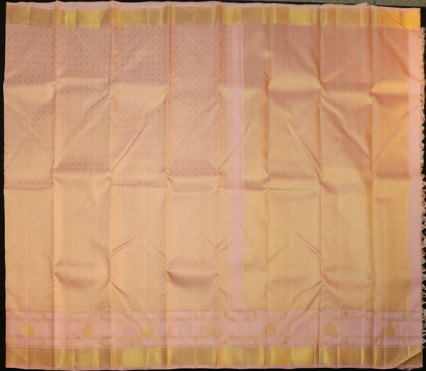 Peach Pink Kanchipuram Silk Saree · Pure Silk Saree · Bridal Silk Saree · Handloom Silk Saree · Traditional South Indian Saree · Wedding Silk Saree · Luxury Silk Saree . Designer Kanchipuram