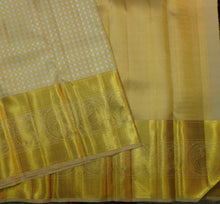 Load image into Gallery viewer, Beige Kanchipuram Silk Saree · Pure Silk Saree · Bridal Silk Saree · Handloom Silk Saree · Traditional South Indian Saree · Wedding Silk Saree · Luxury Silk Saree . Designer Kanchipuram
