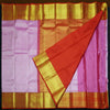 Baby Pink Traditional Kanchipuram Silk Saree with Red Korvai Border - Vivaaha Silks & Sarees