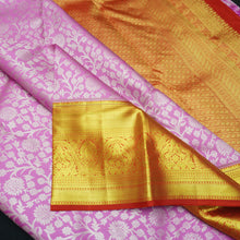 Load image into Gallery viewer, Pastel Pink Bridal Kanchipuram Silk Saree with Red Korvai Border - Vivaaha Silks &amp; Sarees
