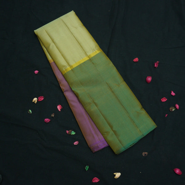 Mint Green with Pear Green Mubbgam Kanchipuram Silk Saree