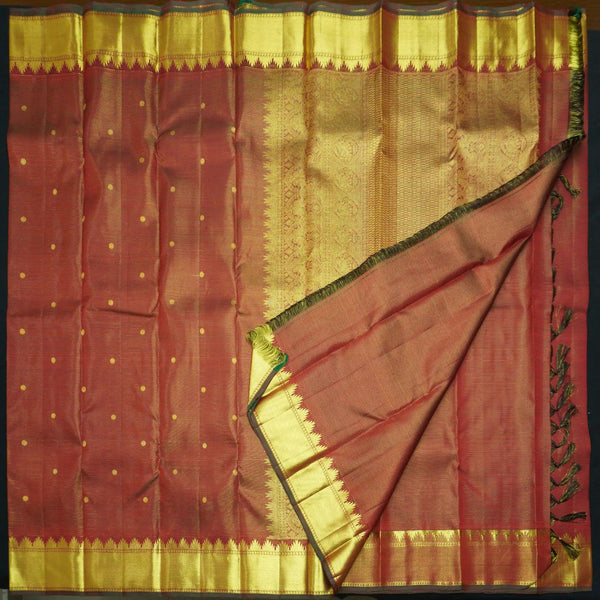 Maroon Vaira Oosi Butta Kanchipuram Handloom Silk Saree - Vivaaha Silks & Sarees