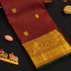 Maroon Vaira oosi kattam with small annam & chakaram butta, traditional border