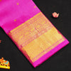 Baby Pink Vaira Oosi Wedding Silk Saree with Small Kamalam Butta, Traditional Designer Border