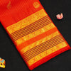 Chili Red Zari Kattam with Elephant and Round Peacock Butta, Multi Layered Traditional Designer Retta Pettu Border