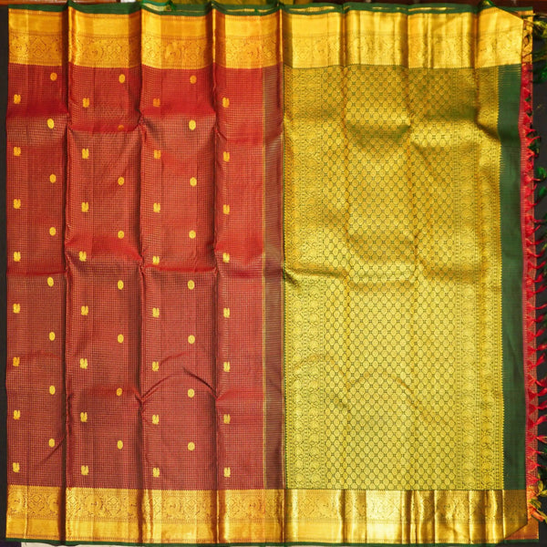 Royal Maroon Vaira Oosi Kattam Kanjivaram Silk Saree