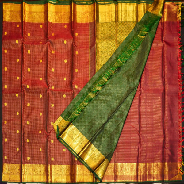 Royal Maroon Vaira Oosi Kattam Kanjivaram Silk Saree