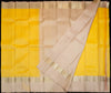 Sunshine Yellow with Silver Zari Kattam, Gray Border with Gold and Silver Fancy Butta Silk Saree