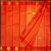 Chili Red Zari Kattam with Round Traditional Designer Peacock Butta in the Border
