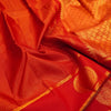 Chili Red Zari Kattam with Round Traditional Designer Peacock Butta in the Border