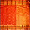 Chili Red Zari Kattam with Elephant and Round Peacock Butta, Multi Layered Traditional Designer Retta Pettu Border