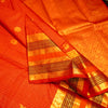 Chili Red Zari Kattam with Elephant and Round Peacock Butta, Multi Layered Traditional Designer Retta Pettu Border