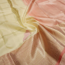 Load image into Gallery viewer, 
Ivoy White with Silver Zari Kattam, Fancy Horse Meena Butta, Peach Colour Border in Silver Zari with Traditional Design
