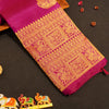 Maroon Pink Turning Border Silk Saree, Fancy Designer Butta