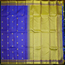 Load image into Gallery viewer, Royal Blue Kanchipuram Silk Saree with Brocade Zari Lines &amp; Butta Design
