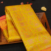 premiumwedding tissue kanchipuram silk saree in Lemon Yellow with Meena Work