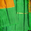  Mubbagam Kanchipuram Silk Saree in Blue,Orche Gold, Green Colour with Plain Body, Boderless Saree