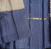  mubbagam kanchipuram silk saree in caramel brown, sandal, dusty blue colour with plain body, boderless saree
