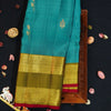 premiumkanchipuram silk saree inTeal blue & olive green with retta pettu boder