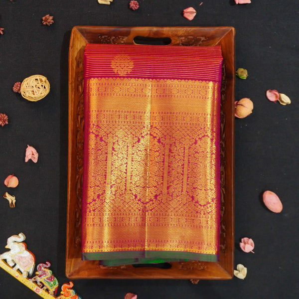 Magenta Pink Vaira Oosi Kanchipuram Wedding Silk Saree