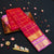 Red Kanchipuram silk saree with kattam jaal, vatta butta and pink Tharai Jaal border
