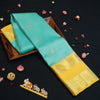 premiumkanchipuram silk saree inPastel Blue With Camel & Peacock Design 