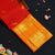 Red with Orange Retta Pettu Border Kanchipuram Silk Saree with Camel & Peacock motif