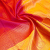 Rani Pink & yellow Kanjivaram silk saree with floral design