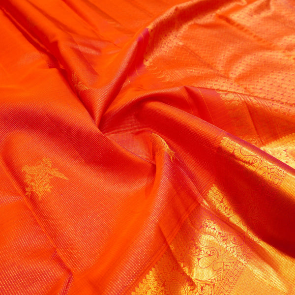 premium vaira oosi kanchipuram silk saree in Orange 