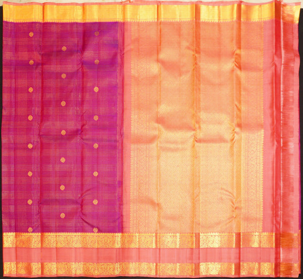  vaira oosi kanchipuram silk saree in Purple colour with Retta Pettu border