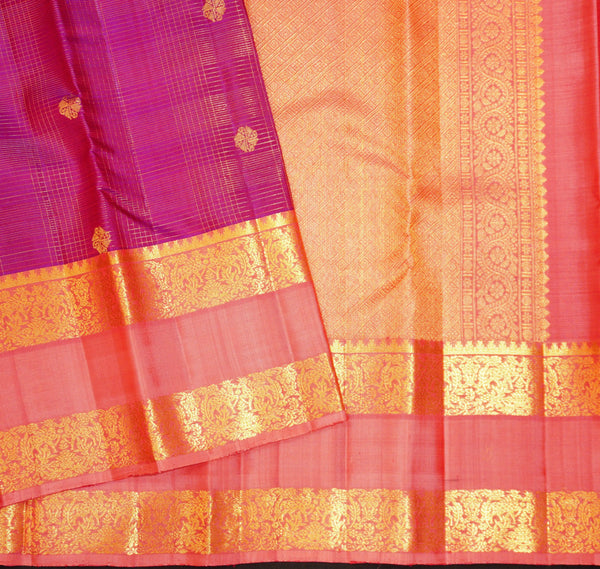  vaira oosi kanchipuram silk saree in Purple colour with Retta Pettu border