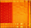 Red with Orange Retta Pettu Border Kanchipuram Silk Saree with Camel & Peacock motif