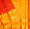 Red with Orange Retta Pettu Border Kanchipuram Silk Saree with Camel & Peacock motif
