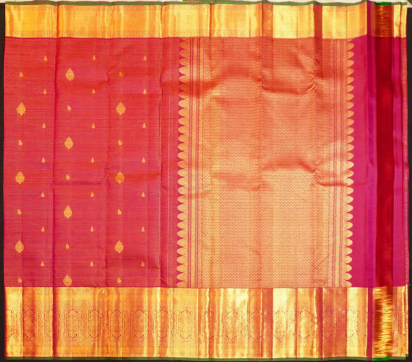 Magenta Pink Vaira Oosi Kanchipuram Wedding Silk Saree