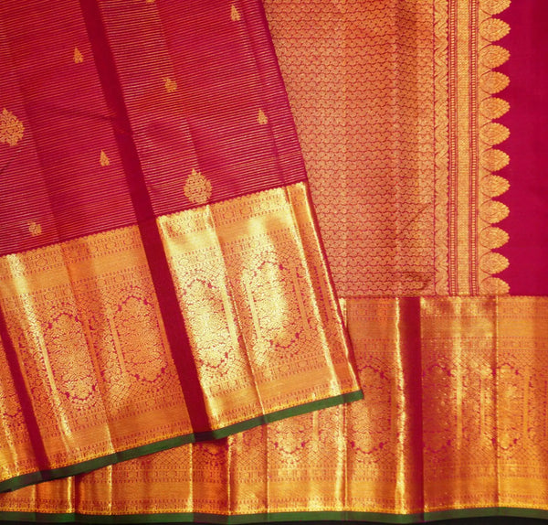 Magenta Pink Vaira Oosi Kanchipuram Wedding Silk Saree