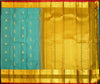 premiumkanchipuram silk saree inTeal blue & olive green with retta pettu boder